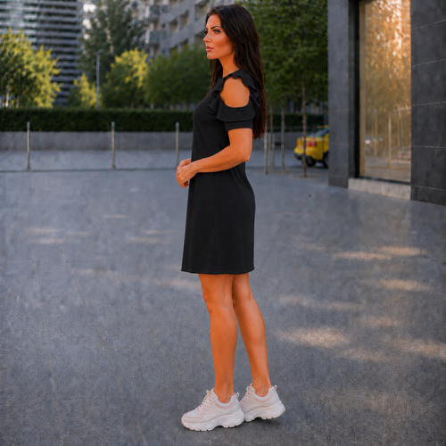 Rochie din French Terry Negru Summer - imagine 3