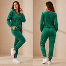 Trening COOL Verde Deschis din catifea - decolteu in V