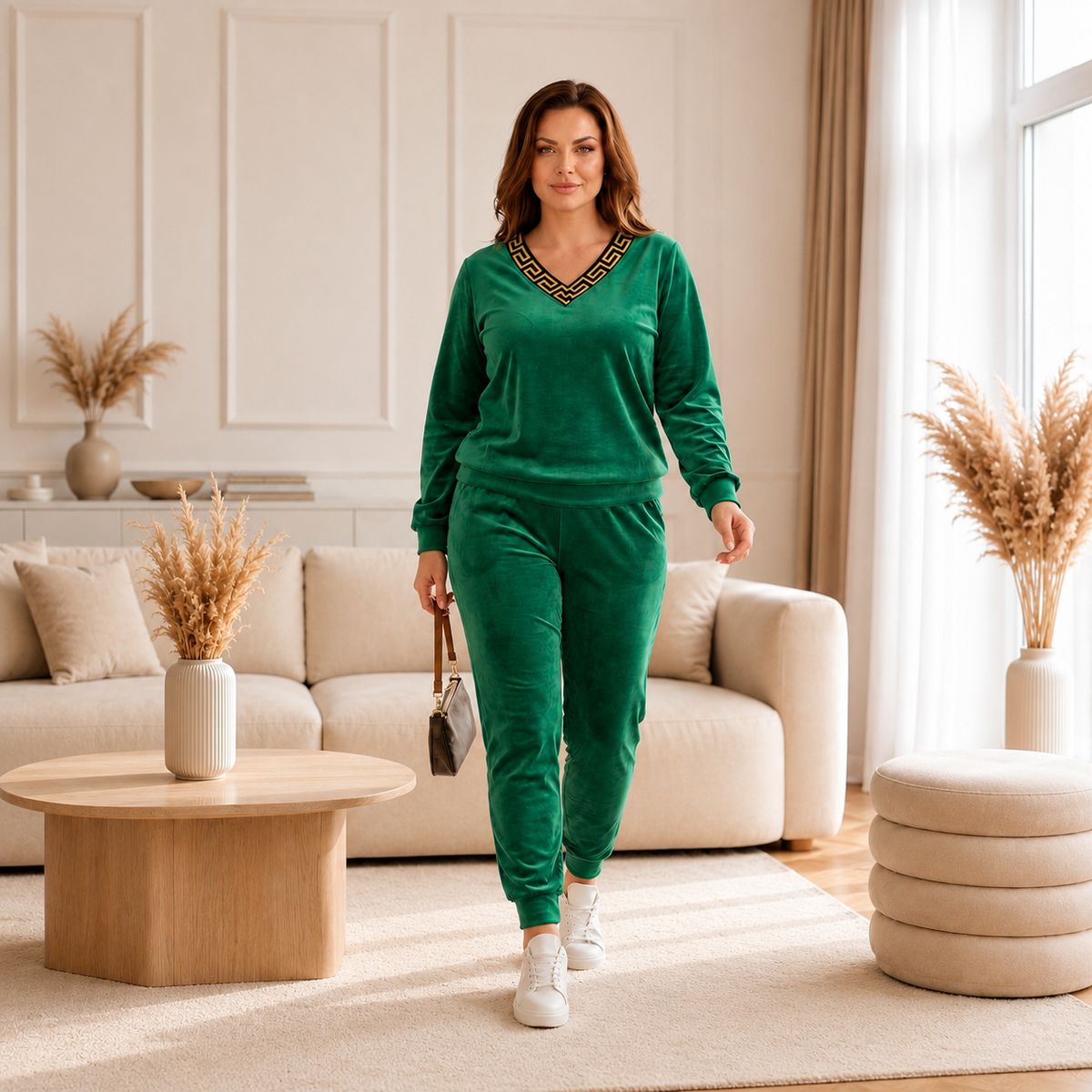 Trening Dama din Catifea Verde Deschis COOL