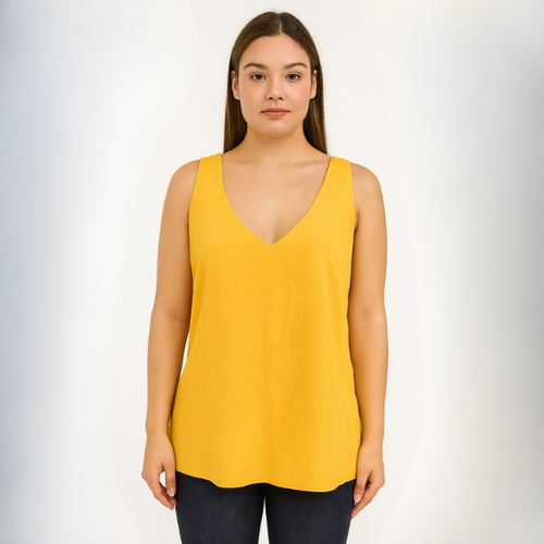 Bluza Mustar din Voal cu Captuseala