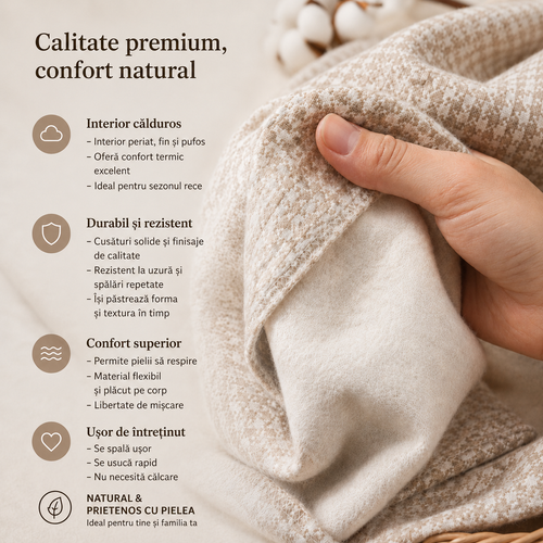Pantaloni Fete Alb-Bej