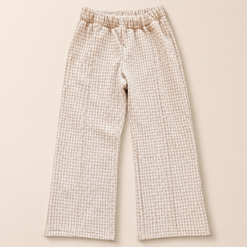 Pantaloni Fete Alb-Bej