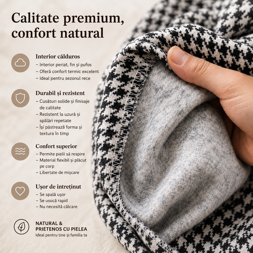 Pantaloni Fete Alb-Negru