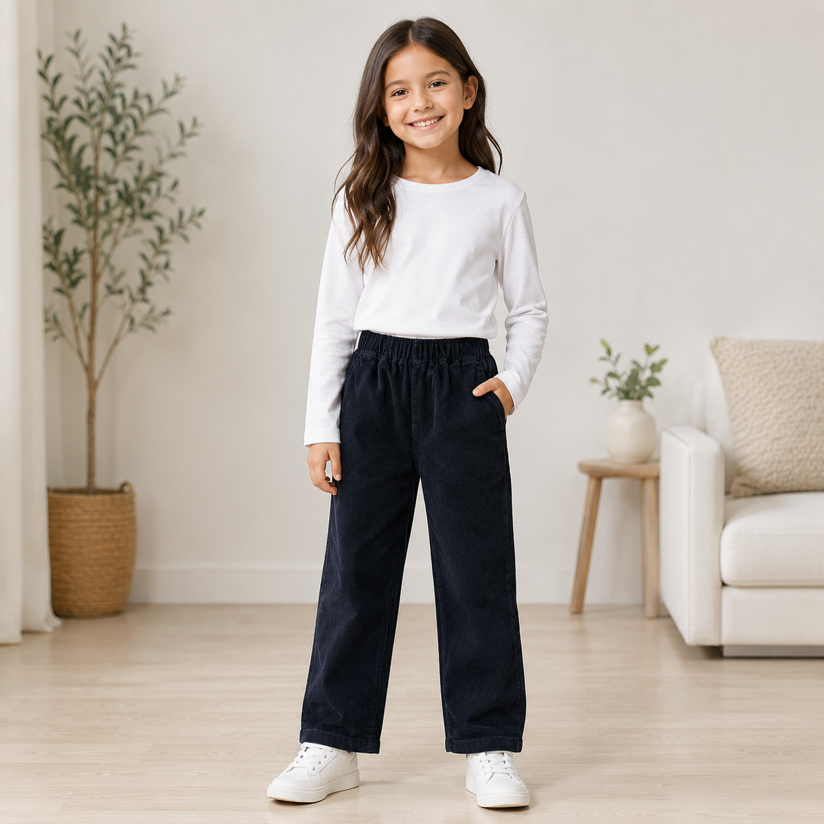Pantaloni Fete Raiat Negru