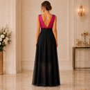 Rochie de Seara din Paiete Fucsia-Negru Aura - imagine 3