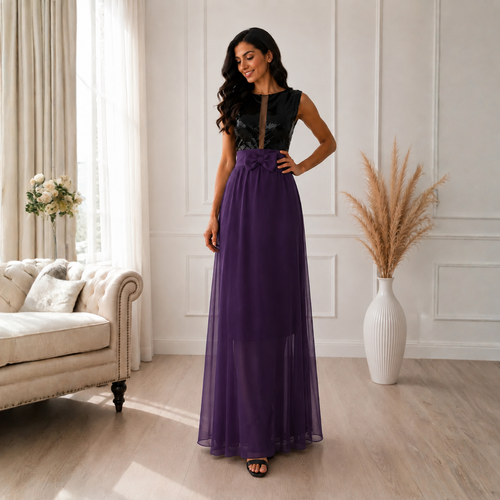 Rochie de Seara din Paiete Mov Aura
