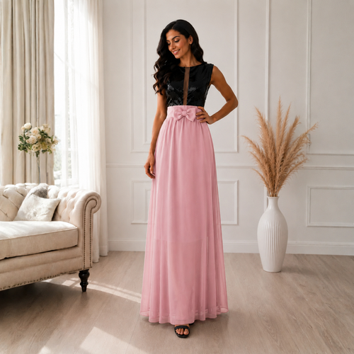 Rochie de Seara din Paiete Roz Pudra Aura