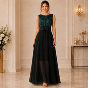 Rochie de Seara Verde-Negru Aura