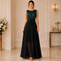 Rochie de Seara Verde-Negru Aura