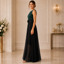 Rochie de Seara din Paiete Verde-Negru Aura - imagine 2