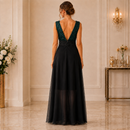 Rochie de Seara din Paiete Verde-Negru Aura - imagine 3