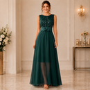 Rochie de Seara Maxi din Paiete Verde Smarald Aura
