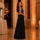 Rochie Silvia Albastru cu paiete si voal - rochie eleganta de seara