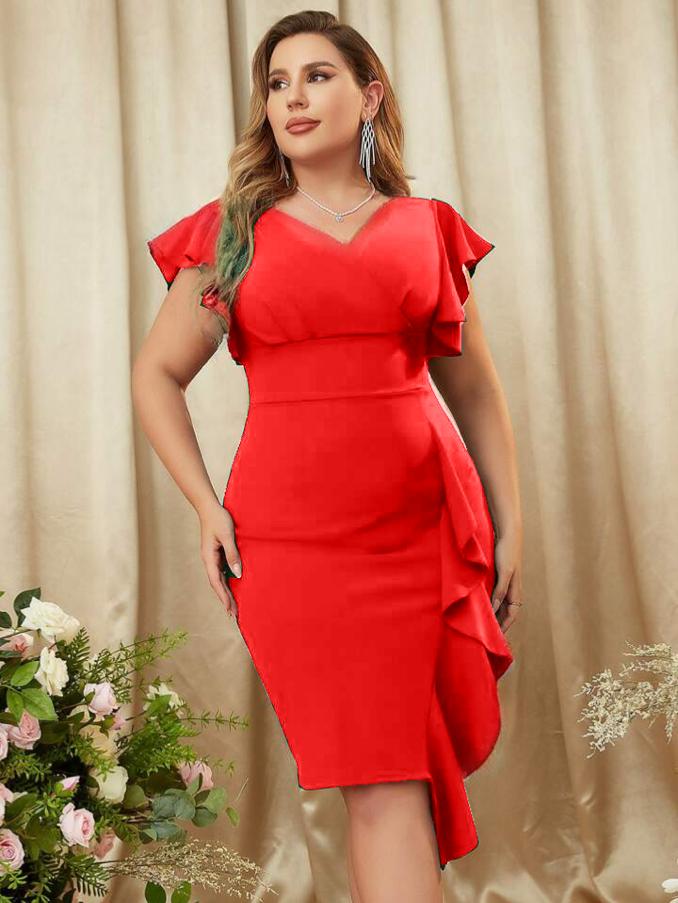 Rochie Eleganta Rosu Corai Eva