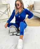 Trening COOL Albastru din catifea - decolteu in V