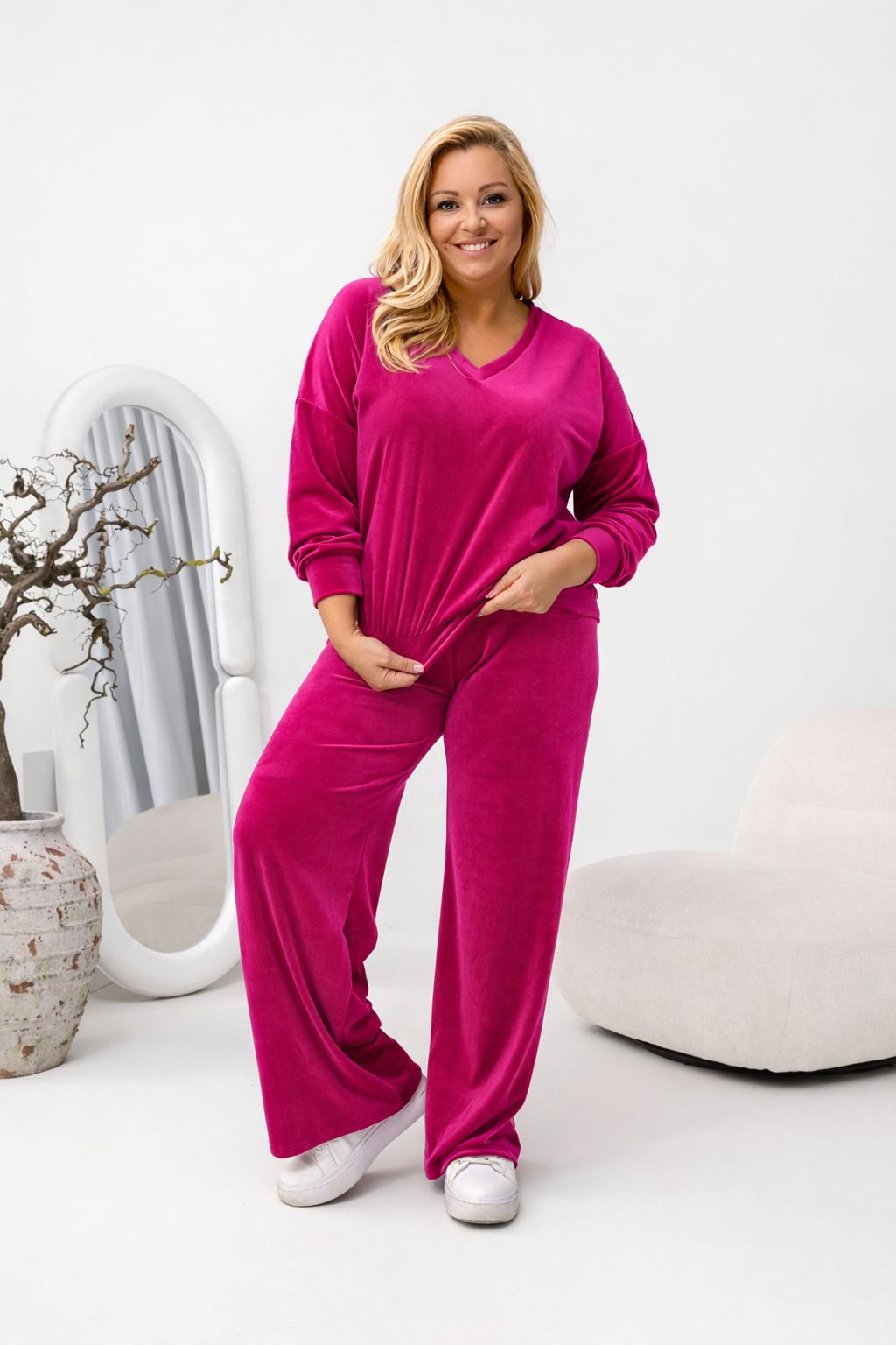 Trening Fucsia din Catifea Mood