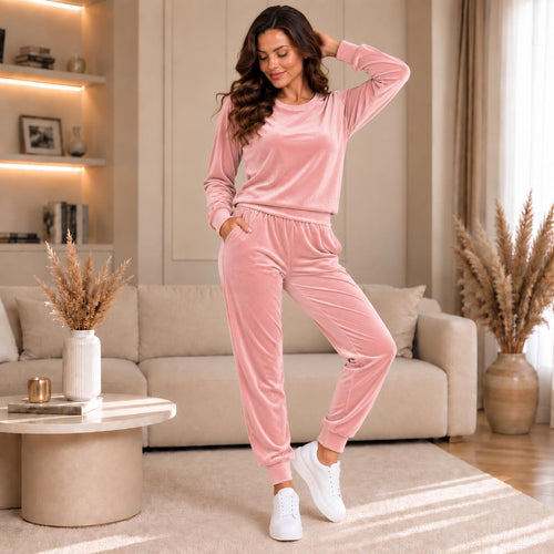 Trening Soft Roz Pudra din Catifea