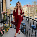 Compleu Tina Grena - sacou si pantaloni din stofa Barbi