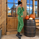 Trening Verde din Catifea Sofy