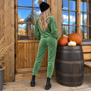 Trening Verde din Catifea Sofy