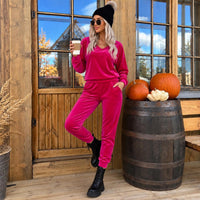 Trening Fucsia din Catifea Sofy