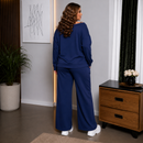 Compleu Bleumarin Alice - top si pantaloni din French Terry