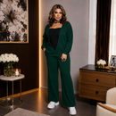 Compleu Verde Inchis Alice - top si pantaloni din French Terry