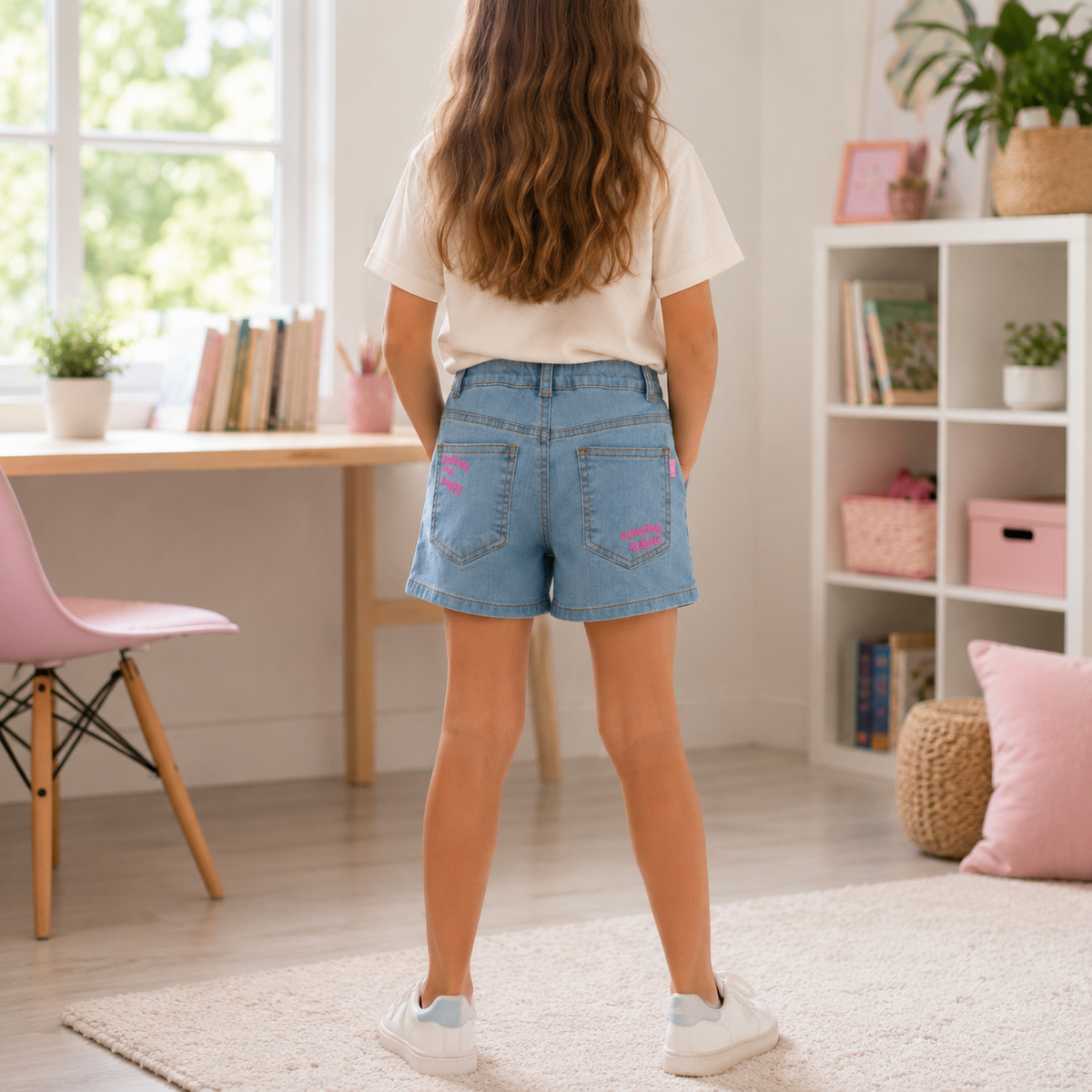 Blugi Scurti Fete Love Dark Denim