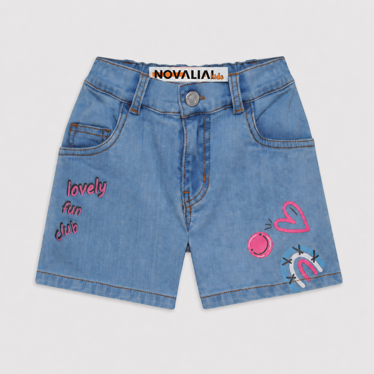 Blugi Scurti Fete Love Dark Denim - imagine 3