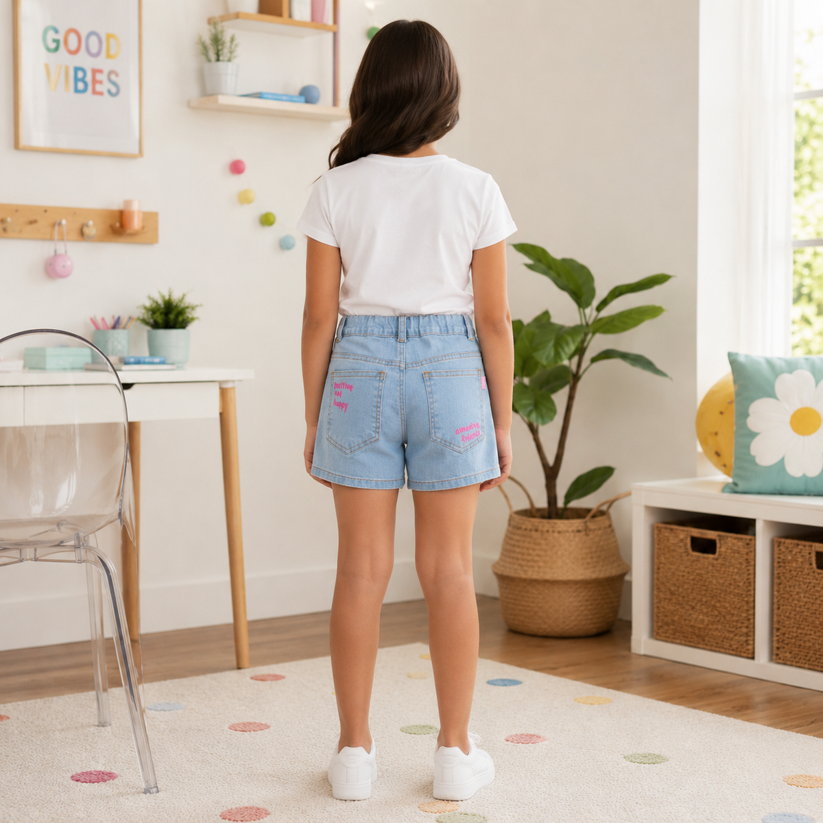 Blugi Scurti Fete Love Light Denim