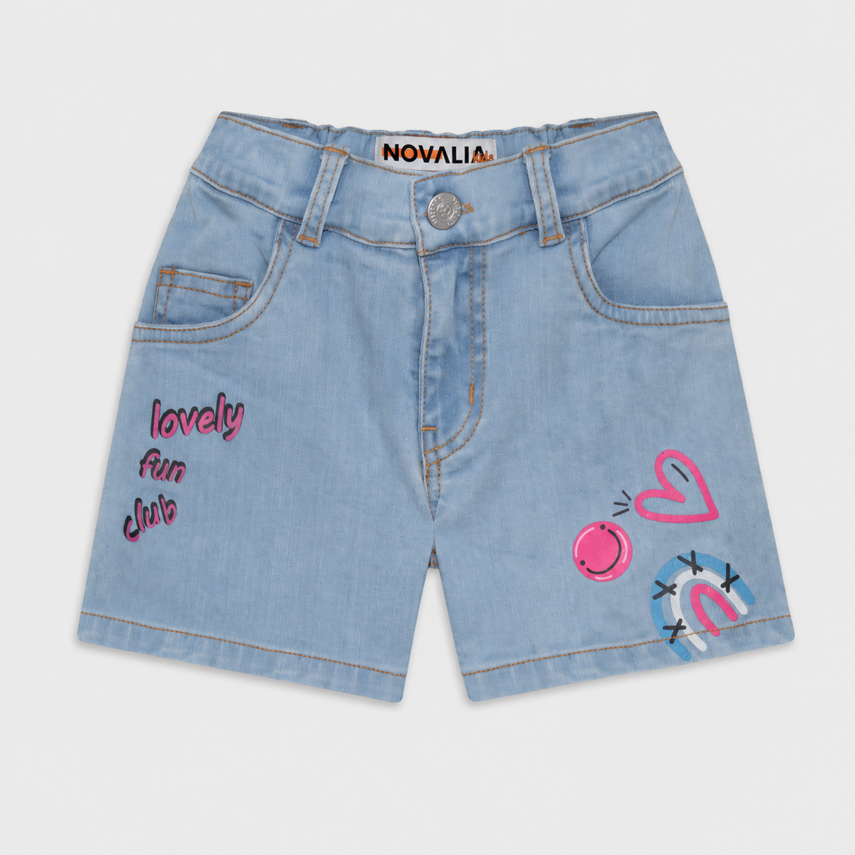 Blugi Scurti Fete Love Light Denim - imagine 3