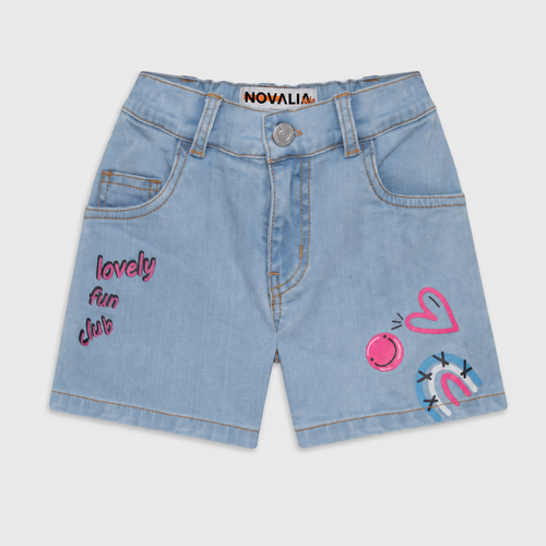 Blugi Scurti Fete Love Light Denim - imagine 3