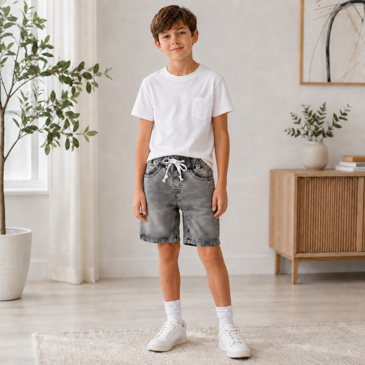 Blugi Scurti Baieti Cool Black Denim