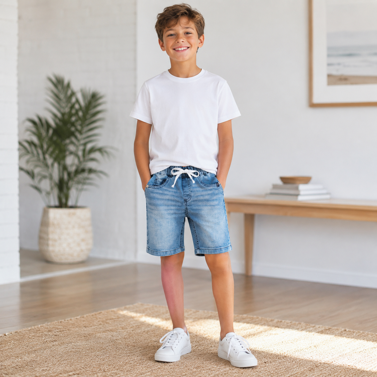 Blugi Scurti Baieti Cool Light Denim