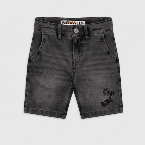Blugi Scurti Baieti Black Denim Palmier - imagine 3