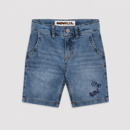 Blugi Scurti Baieti Light Denim Palmier - imagine 3