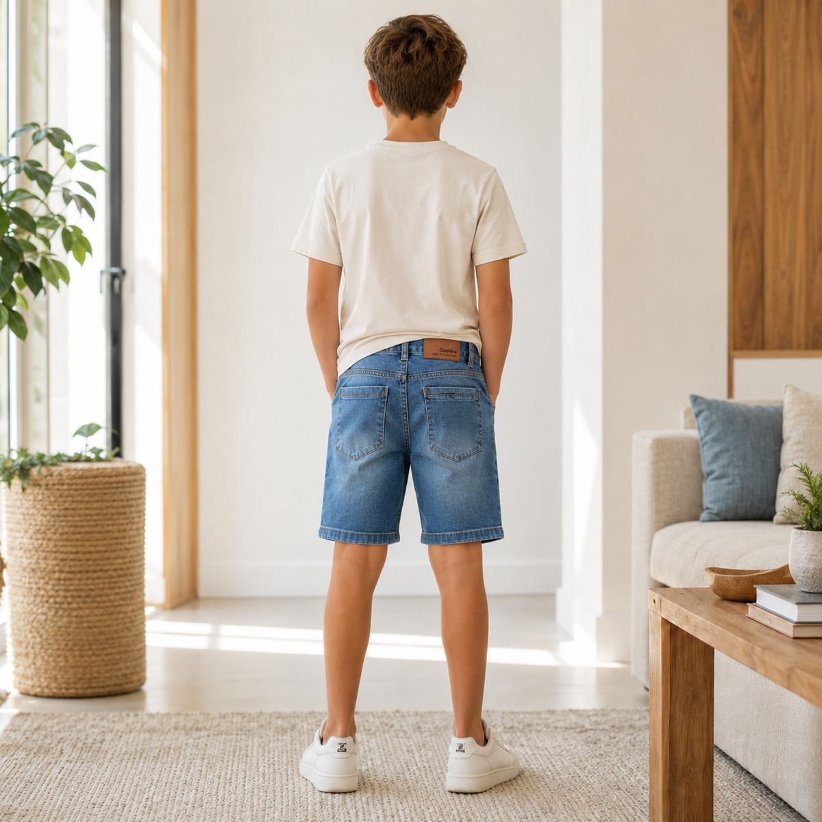 Blugi Scurti Baieti Light Denim Palmier