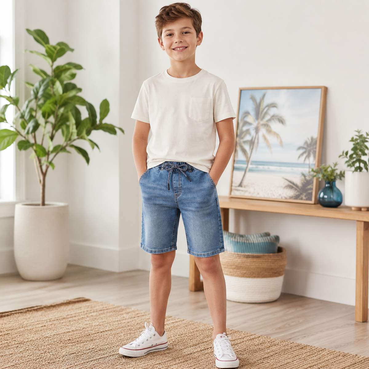 Blugi Scurti Baieti Nice Light Denim
