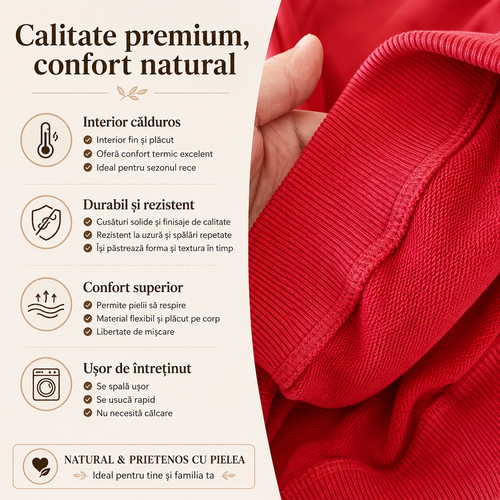 Bluza Baieti Stay Strong Rosu - detalii material