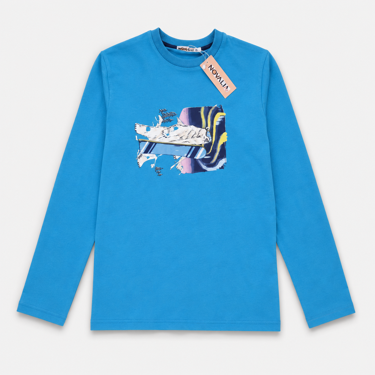 Bluza Baieti Urs Turcoaz - produs pe fundal alb