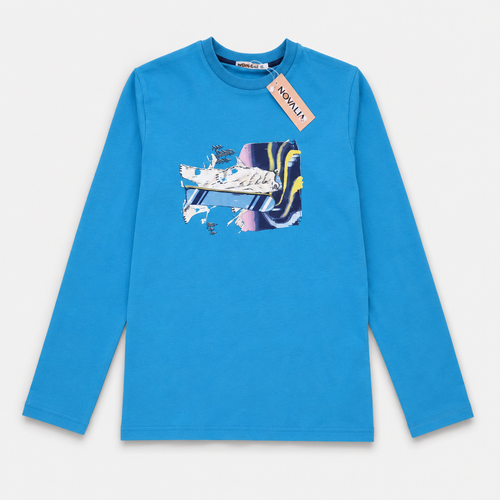 Bluza Baieti Urs Turcoaz - produs pe fundal alb