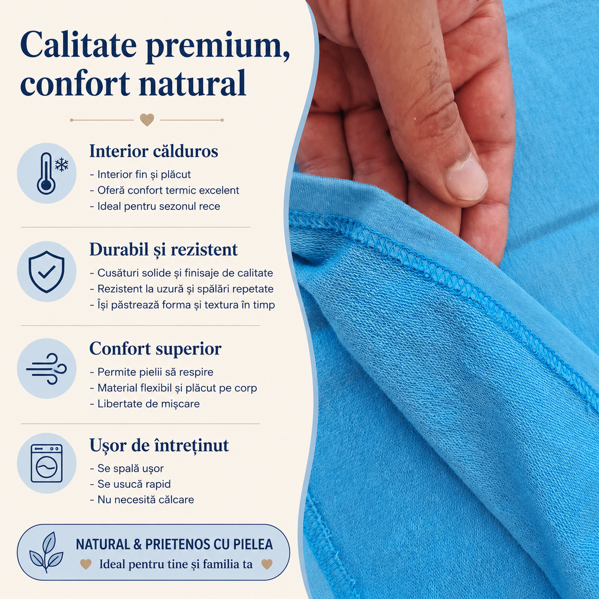 Bluza Baieti Urs Turcoaz - calitate premium, confort natural