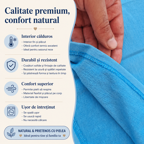 Bluza Baieti Urs Turcoaz - calitate premium, confort natural