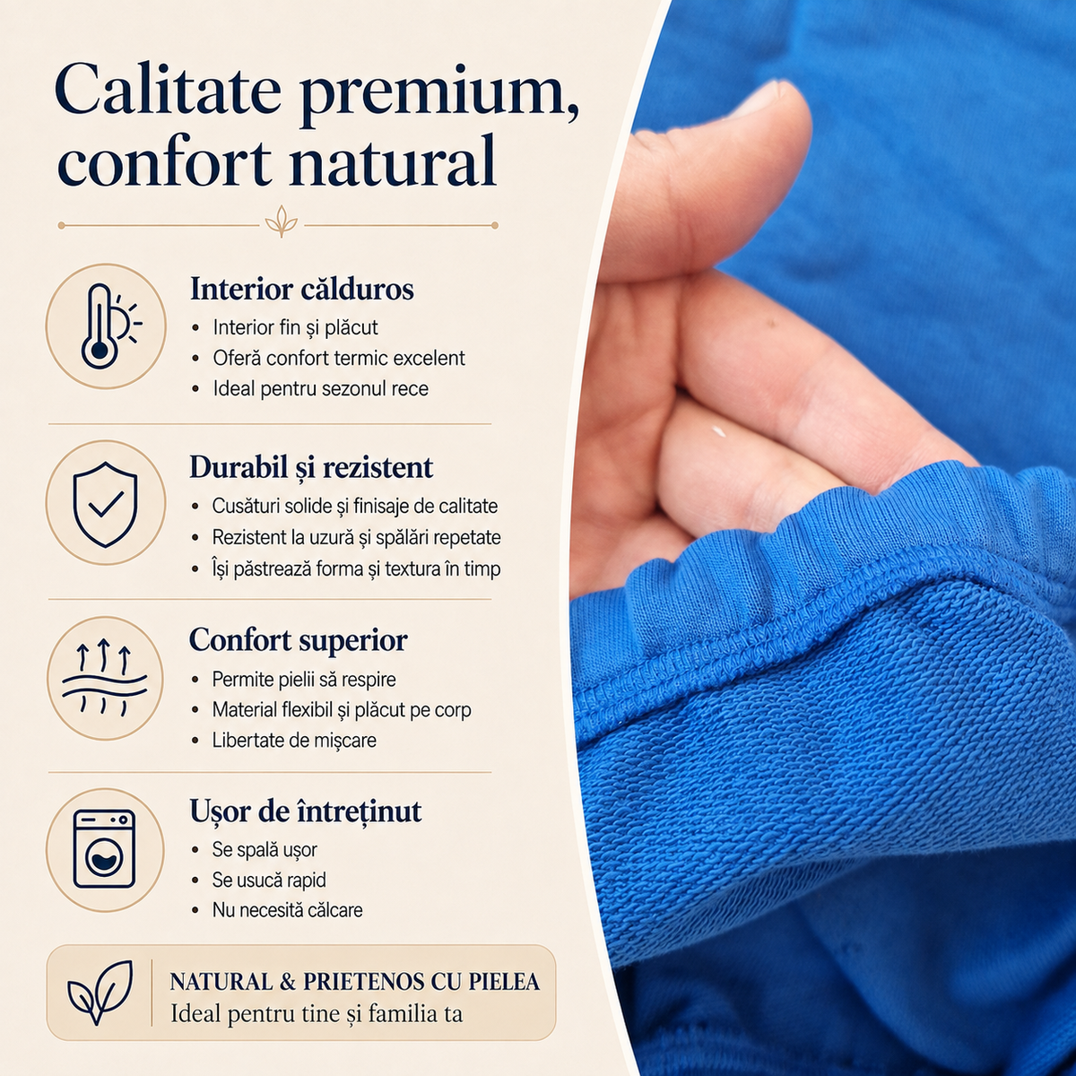 Bluza Albastra Paris Fete - detalii calitate