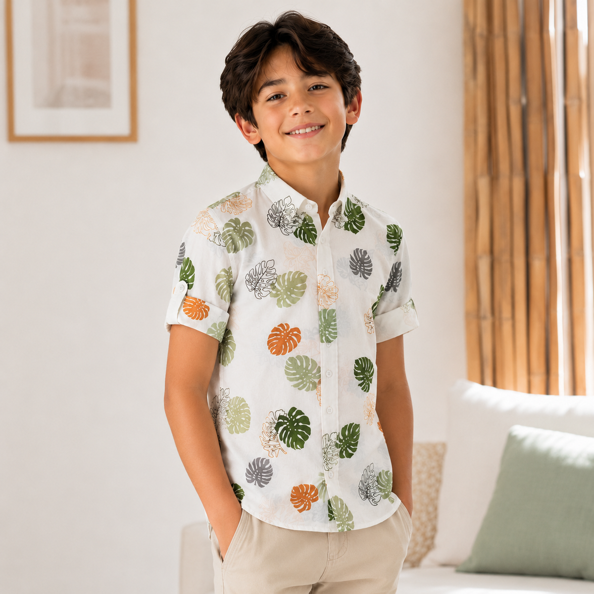 Camasa Baieti Rose Print - imagine 3