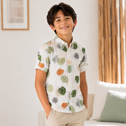 Camasa Baieti Rose Print - imagine 3