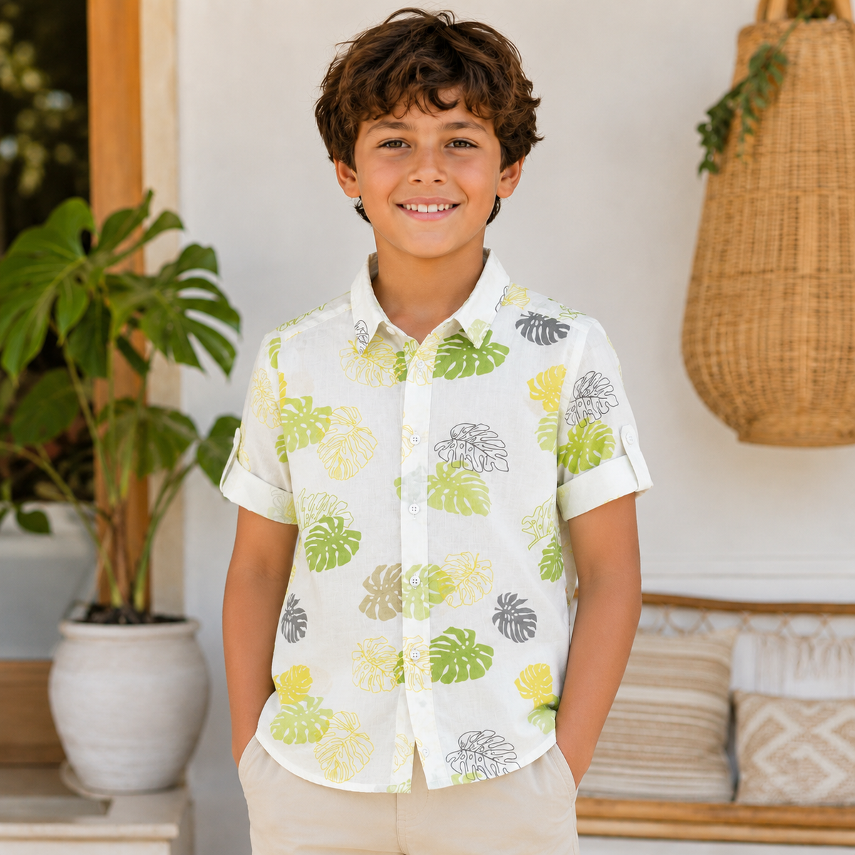 Camasa Baieti Yellow Print - imagine 3