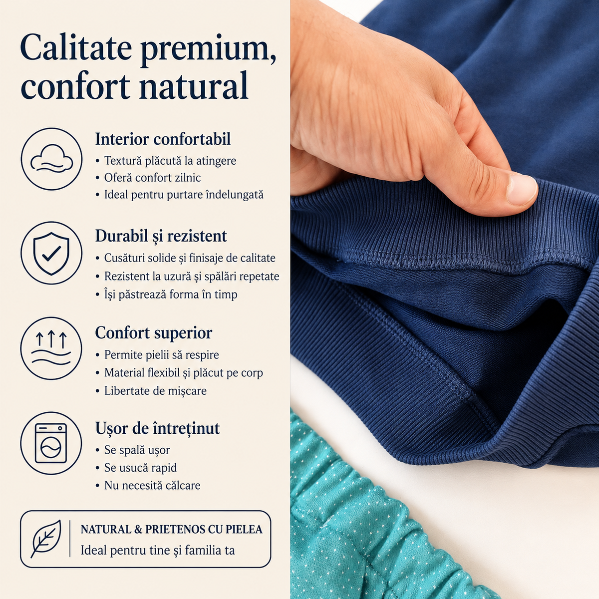 Compleu Fete Scooter Bleumarin - detalii material