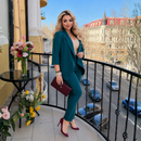 Compleu Tina Petrol - sacou si pantaloni din stofa Barbi