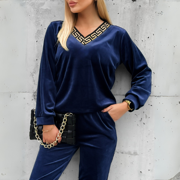 Trening Dama din Catifea Bleumarin COOL